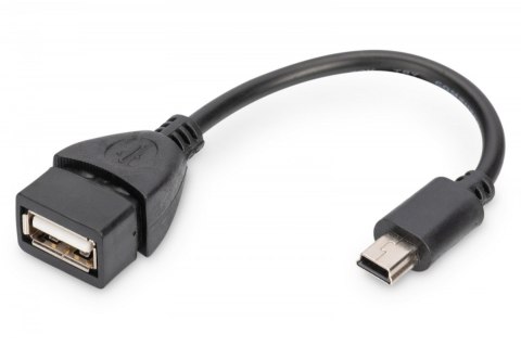 Kabel adapter USB 2.0 HighSpeed OTG Typ miniUSB B (5pin)/USB A M/Ż 0,2m Czarny