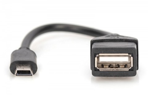 Kabel adapter USB 2.0 HighSpeed OTG Typ miniUSB B (5pin)/USB A M/Ż 0,2m Czarny
