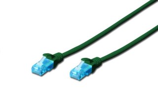 Patch cord RJ45-RJ45, kat.5e, U/UTP, AWG 26/7, PVC, 0.25m, zielony