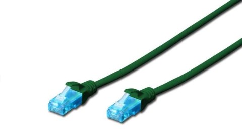 Patch cord RJ45-RJ45, kat.5e, U/UTP, AWG 26/7, PVC, 0.25m, zielony Patch cord RJ45-RJ45, kat.5e, U/UTP, AWG 26/7, PVC, 0.25m, zielony