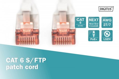 Patch cord S/FTP kat.6 LS0H 5m Szary Patch cord S/FTP kat.6 LS0H 5m Szary