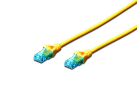 Patch cord U/UTP kat.5e PVC 0,5m żółty Patch cord U/UTP kat.5e PVC 0,5m żółty