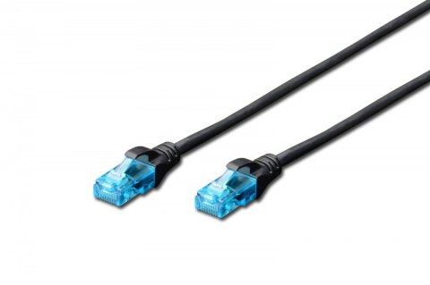 Patch cord U/UTP kat.5e PVC 7m Czarny Patch cord U/UTP kat.5e PVC 7m Czarny