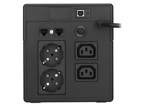 UPS LINE-INTERACTIVE 1000VA 2X SCHUKO + 2XIEC OUT, RJ11/RJ45 IN/OUT, USB, LCD UPS LINE-INTERACTIVE 1000VA 2X SCHUKO + 2XIEC OUT, RJ11/RJ45 IN/OUT, USB, LCD