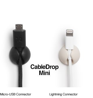 CableDrop mini uchwyty na kabel 6 szt. białe CableDrop mini uchwyty na kabel 6 szt. białe