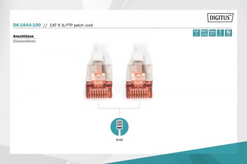 Patch cord S/FTP kat.6LS0H 10m Szary Patch cord S/FTP kat.6LS0H 10m Szary