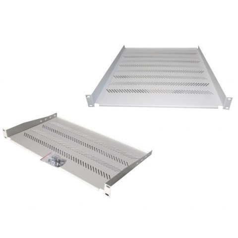 Półka do szaf 350mm 19", 1U, nośność 25 kg, mocowanie w 4 punktach, szara, śruby i uchwyt w kpl. Półka do szaf 350mm 19", 1U, nośność 25 kg, mocowanie w 4 punktach, szara, śruby i uchwyt w kpl.