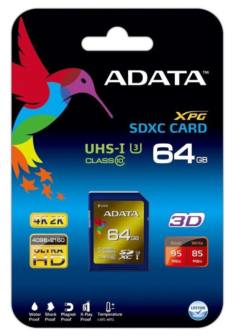 SD XC XPG 64GB UHS-1 U3/Class10 4K 3D SD XC XPG 64GB UHS-1 U3/Class10 4K 3D