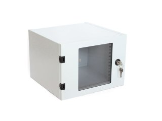 Szafa krosowa wisząca niedzielona 10 cali 4U 300x315x232 mm, drzwi szklane, kolor szary