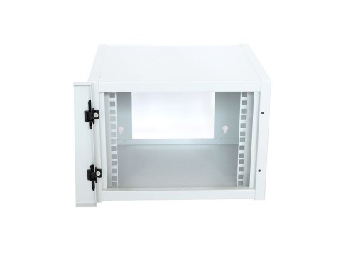 Szafa krosowa wisząca niedzielona 10 cali 4U 300x315x232 mm, drzwi szklane, kolor szary