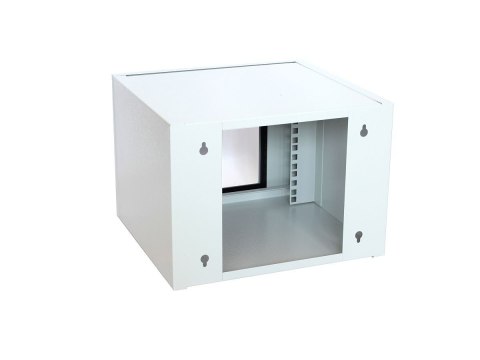 Szafa krosowa wisząca niedzielona 10 cali 4U 300x315x232 mm, drzwi szklane, kolor szary