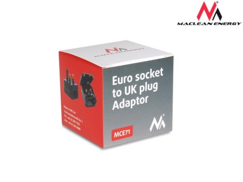 Adapter zasilania UK na gniazdo EU MCE71 Czarny Adapter zasilania UK na gniazdo EU MCE71 Czarny