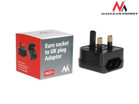 Adapter zasilania UK na gniazdo EU MCE71 Czarny Adapter zasilania UK na gniazdo EU MCE71 Czarny