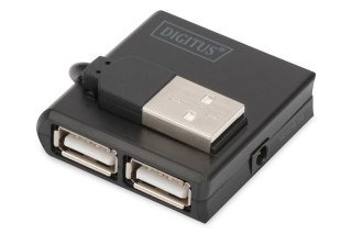 HUB/Koncentrator mini 4-portowy USB 2.0 SuperSpeed, pasywny, czarny