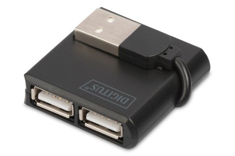 HUB/Koncentrator mini 4-portowy USB 2.0 SuperSpeed, pasywny, czarny