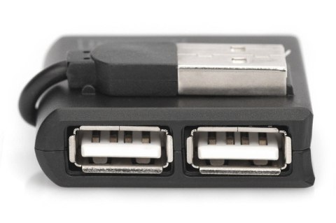 HUB/Koncentrator mini 4-portowy USB 2.0 SuperSpeed, pasywny, czarny