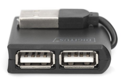 HUB/Koncentrator mini 4-portowy USB 2.0 SuperSpeed, pasywny, czarny