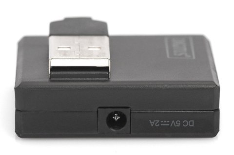 HUB/Koncentrator mini 4-portowy USB 2.0 SuperSpeed, pasywny, czarny