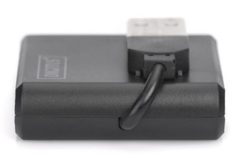 HUB/Koncentrator mini 4-portowy USB 2.0 SuperSpeed, pasywny, czarny