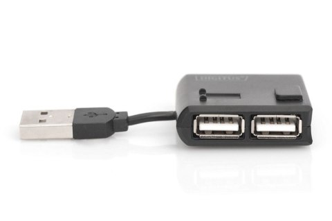 HUB/Koncentrator mini 4-portowy USB 2.0 SuperSpeed, pasywny, czarny