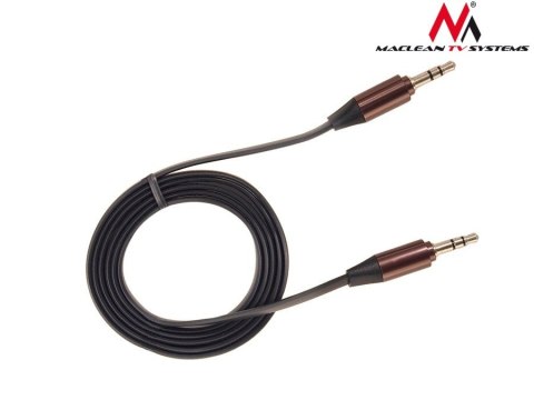Przewód jack 3.5mm, płaski 1m, metalowy wtyk, MCTV-694 B Czarny Przewód jack 3.5mm, płaski 1m, metalowy wtyk, MCTV-694 B Czarny