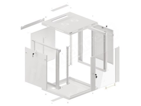 Szafa instalacyjna wisząca 19'' 12U 600X600mm szara (drzwi szklane) Szafa instalacyjna wisząca 19'' 12U 600X600mm szara (drzwi szklane)