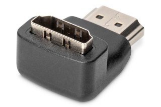 Adapter HDMI HighSpeed z Ethernetem 4K 60Hz UHD Typ HDMI A kątowy/HDMI A M/Ż Czarny