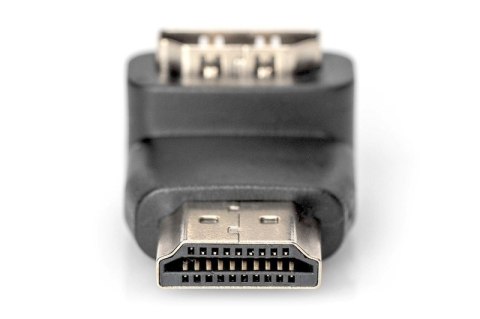 Adapter HDMI HighSpeed z Ethernetem 4K 60Hz UHD Typ HDMI A kątowy/HDMI A M/Ż Czarny Adapter HDMI HighSpeed z Ethernetem 4K 60Hz UHD Typ HDMI A kątowy/HDMI A M/Ż Czarny