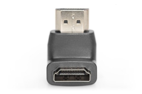 Adapter HDMI HighSpeed z Ethernetem 4K 60Hz UHD Typ HDMI A kątowy/HDMI A M/Ż Czarny Adapter HDMI HighSpeed z Ethernetem 4K 60Hz UHD Typ HDMI A kątowy/HDMI A M/Ż Czarny