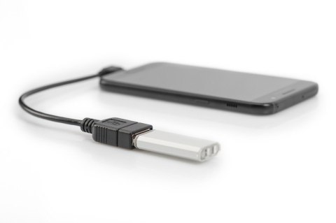 Kabel adapter USB 2.0 HighSpeed OTG Typ microUSB B kątowy/USB A M/Ż 0,15m Czarny