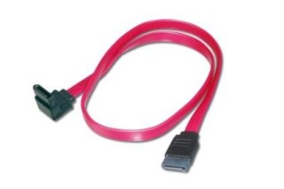 Kabel połączeniowy Serial ATA Typ SATA (7pin) kątowy/SATA (7pin) Ż/Ż 0,5m Czerwony