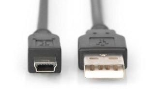 Kabel połączeniowy USB 2.0 HighSpeed "Canon" Typ USB A/miniUSB B (5pin) M/M 3m Czarny