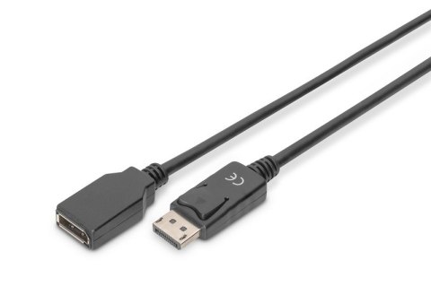 Kabel przedłużający DisplayPort 1.2 z zatrzaskiem 4K 60Hz UHD Typ DP/DP M/Ż czarny 2m Kabel przedłużający DisplayPort 1.2 z zatrzaskiem 4K 60Hz UHD Typ DP/DP M/Ż czarny 2m