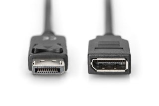 Kabel przedłużający DisplayPort 1.2 z zatrzaskiem 4K 60Hz UHD Typ DP/DP M/Ż czarny 2m