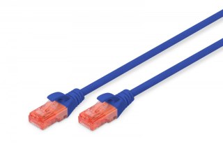 Patch cord U/UTP kat.6 PVC 0,5m Niebieski