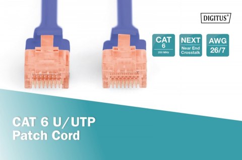 Patch cord U/UTP kat.6 PVC 1m Niebieski Patch cord U/UTP kat.6 PVC 1m Niebieski