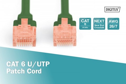Patch cord U/UTP kat.6 PVC 3m Zielony Patch cord U/UTP kat.6 PVC 3m Zielony