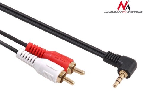 Przewód mini jack 3,5mm kątowy 2RCA 1m MCTV-824 Czarny Przewód mini jack 3,5mm kątowy 2RCA 1m MCTV-824 Czarny