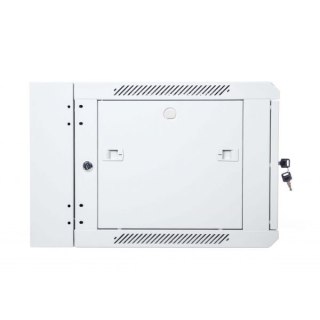 Szafa wisząca dwusekcyjna 19 6U 368/600/550mm, drzwi szklane, szara (RAL7035), zmontowana