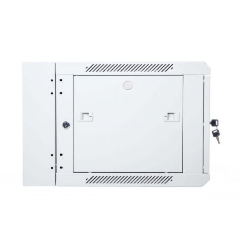 Szafa wisząca dwusekcyjna 19 6U 368/600/550mm, drzwi szklane, szara (RAL7035), zmontowana Szafa wisząca dwusekcyjna 19 6U 368/600/550mm, drzwi szklane, szara (RAL7035), zmontowana