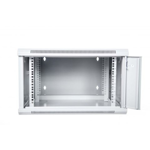 Szafa wisząca dwusekcyjna 19 6U 368/600/550mm, drzwi szklane, szara (RAL7035), zmontowana Szafa wisząca dwusekcyjna 19 6U 368/600/550mm, drzwi szklane, szara (RAL7035), zmontowana