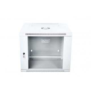 Szafa wisząca dwusekcyjna 19 9U 501/600/550mm, drzwi szklane, szara (RAL 7035), zmontowana