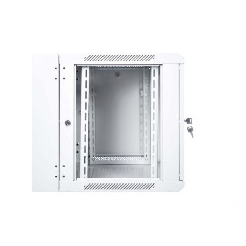 Szafa wisząca dwusekcyjna 19 9U 501/600/550mm, drzwi szklane, szara (RAL 7035), zmontowana Szafa wisząca dwusekcyjna 19 9U 501/600/550mm, drzwi szklane, szara (RAL 7035), zmontowana