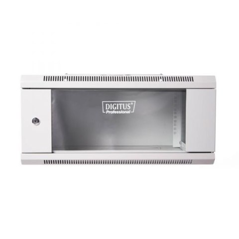 Szafa wisząca jednosekcyjna 19 4U 279/600/450mm, drzwi szklane, szara (RAL 7035), zmontowana
