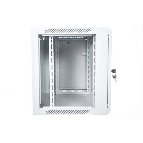 Szafa wisząca jednosekcyjna 19 9U 501/600/450mm, drzwi metalowe, szara (RAL 7035), zmontowana Szafa wisząca jednosekcyjna 19 9U 501/600/450mm, drzwi metalowe, szara (RAL 7035), zmontowana