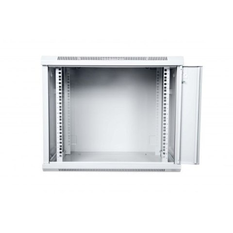 Szafa wisząca jednosekcyjna 19 9U 501/600/450mm, drzwi metalowe, szara (RAL 7035), zmontowana Szafa wisząca jednosekcyjna 19 9U 501/600/450mm, drzwi metalowe, szara (RAL 7035), zmontowana
