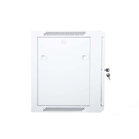 Szafa wisząca jednosekcyjna 19 9U 501/600/450mm, drzwi szklane, szara (RAL 7035), zmontowana