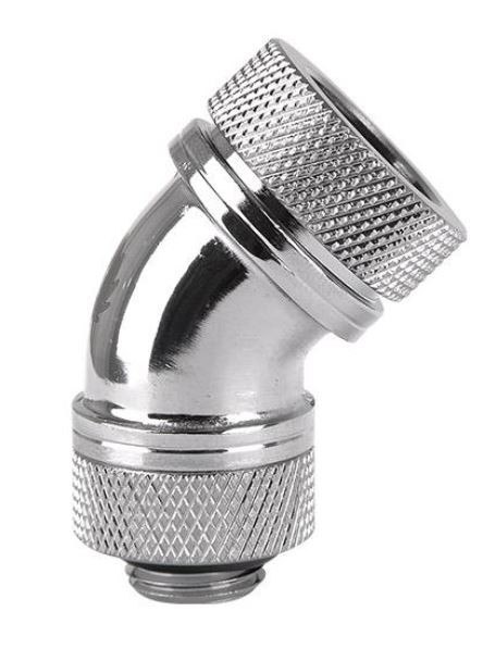 Pacific G1/4 x 16mm 45 złączka adapter kątowy - Chrome Pacific G1/4 x 16mm 45 złączka adapter kątowy - Chrome