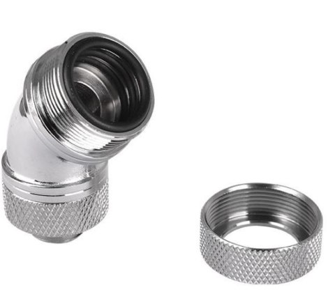 Pacific G1/4 x 16mm 45 złączka adapter kątowy - Chrome Pacific G1/4 x 16mm 45 złączka adapter kątowy - Chrome