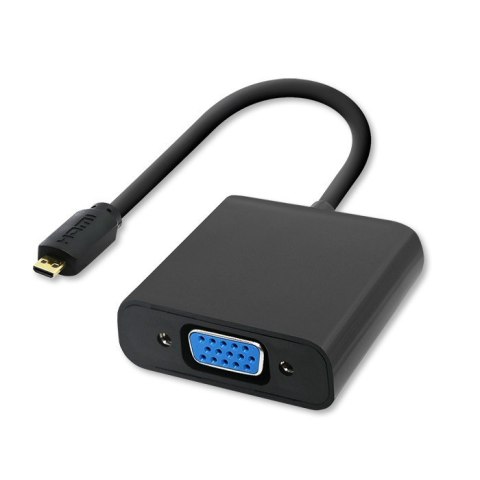 Adapter Micro HDMI D męski / VGA żeński | +3,5mm AUX | 0,2m Adapter Micro HDMI D męski / VGA żeński | +3,5mm AUX | 0,2m